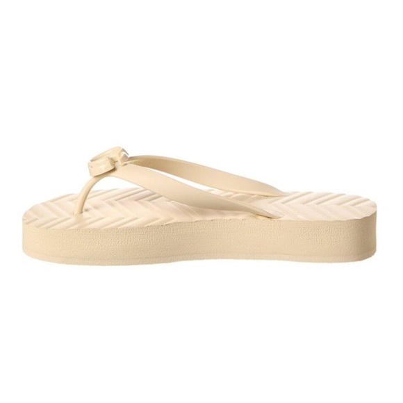GUCCI Pascar Flip Flops in Chevron Rubber Mystic White/Ivory Vegan! size 34/35 5 - Picture 14 of 15